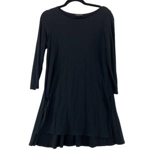 Eileen Fisher Black Long Sleeve Tunic Top Size‎ XS Viscose